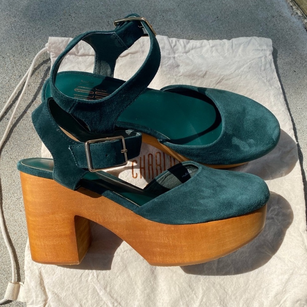 NWOB Charlotte Stone Sol Clog Teal/Emerald